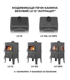 Печь-камин Везувий LV-12 "Антрацит"