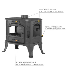 Печь-камин Везувий KZ-14PS "Антрацит"