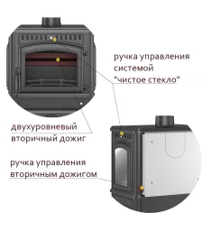 Печь-камин Везувий LV-12PS "Антрацит"