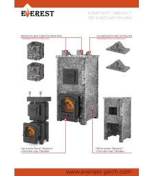 Печь Эверест "Легкий пар Профи" каменка «по-серому», Талькохлорит, S-50 мм, Резная (2 стороны)