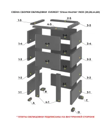 Печь для бани Эверест "Steam Master" 44 ЧУГУН Пироксенит Элит, S-40