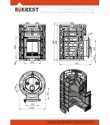 Печь для бани Эверест "Steam Master" 30 (320) ЧУГУН б/в