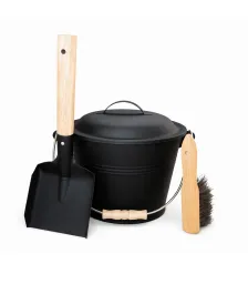 Набор каминный EVEREST LB51-B (ведро, совок, щётка) (21*17см)