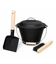 Набор каминный EVEREST LB51-B (ведро, совок, щётка) (21*17см)