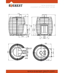Печь для бани Эверест "Steam Heat" 24 Б/В