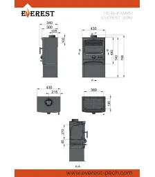 Печь-камин EVEREST W8M
