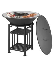 "FANTASTIC GRILL" Везувий Ø 1000 (чаша+подставка+плита+решетка чугунная"СТЕЙК" Ø 450мм+крышка)