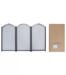 Экран каминный C03011АSК (3 секции, 60х95см, черный/серебро)