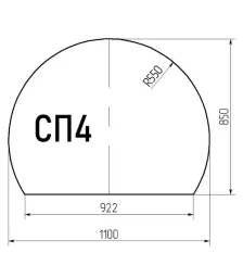 Лист стеклянный напольный (1100х850х6мм) СП-4