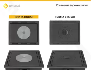 Печь-Камин ВЕЗУВИЙ ПК-01 (205) с плитой беж. 12 кВт (200 м3) Ø 150 мм
