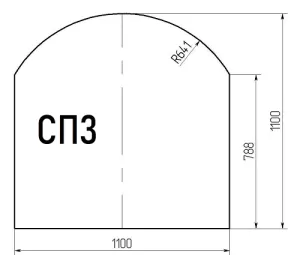 Лист стеклянный напольный (1100х1100х6мм) СП-3
