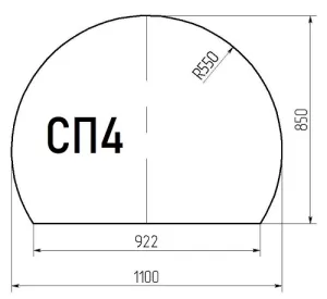 Лист стеклянный напольный (1100х850х6мм) СП-4
