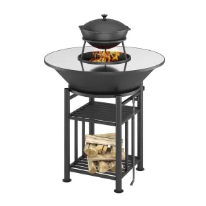 "FANTASTIC GRILL" Везувий Ø 1000 (чаша+подставка+плита+решетка чугунная"СТЕЙК" Ø 450мм+крышка)