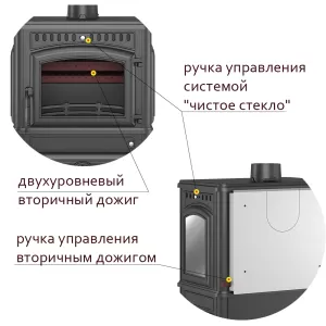 Печь-камин Везувий LV-12PS "Антрацит"