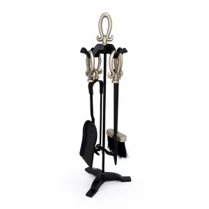 Набор каминный EVEREST K41-SB никель/черный (19*19*63см)