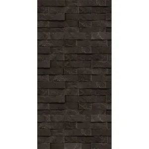 Плита ДЕКОР №1010 (1200х600х9) "Черный кирпич" Вертикаль