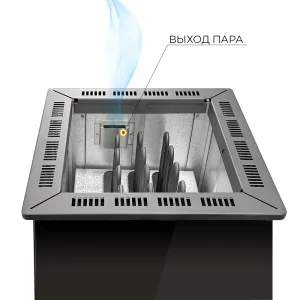 Электрокаменка EVEREST Черный Кристалл с парогенератором 15кВт (Black Crystal Steam S150)