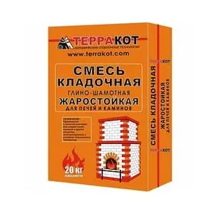 Смесь кладочная глино-шамотная, жаростойкая "Терракот", 20 кг