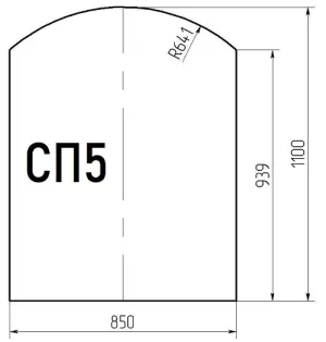 Лист стеклянный напольный (1100х850х6мм) СП-5