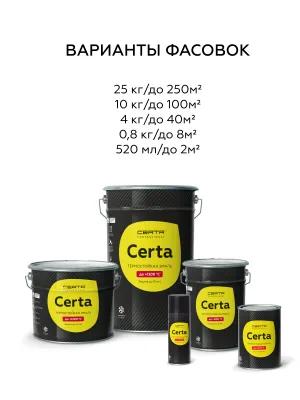 Краска термостойкая (Эмаль) антикоррозионная (до 700°С; 0,4 кг) Серебристая Церта (Certa)