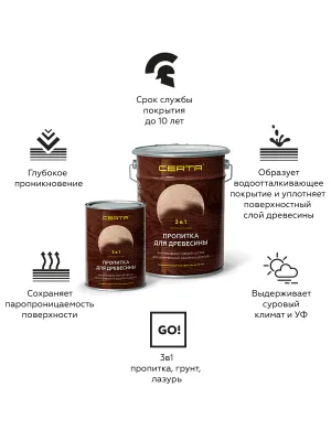 Пропитка для древесины 3в1 Церта (Certa) "Бесцветная" 0,9л